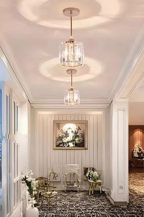 لوستر زرد سنگ کریستال Luna Lighting - کد 371763082