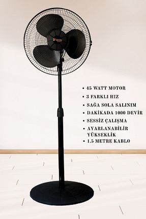 پنکه مشکی Ayaklı Dorcia Home - کد 946300057