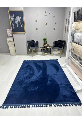 فرش سرمه ای قابل شستشو Bordo Halı - کد 789727402
