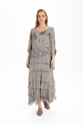 لباس طوسی زنانه بافتنی Glocal - کد 945822989