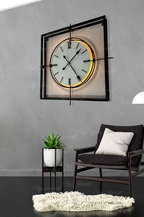 ساعت دیواری مشکی 60 x 60 AGA KONSEPT - کد 832399415