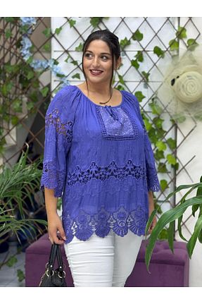 بلوز بنفش زنانه ساده Punta Otantik - کد 927783797