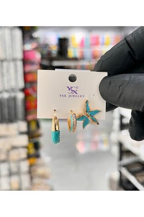 گوشواره استیل (فولاد) آبی استیل (فولاد) Çelik - کد 951797152