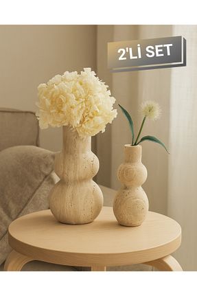 گلدان بژ Mermer Modelce - کد 951889344
