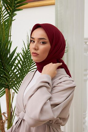 روسری زرشکی 90 x 90 Silk Home - کد 731068176