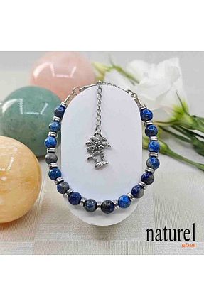 دستبند جواهر آبی زنانه سنگ طبیعی Naturel Tılsım - کد 952085437