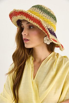 کلاه بژ زنانه حصیر Bianco Lucci - کد 952278999