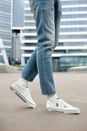 کفش اسنیکر سفید مردانه بند دار U.S. Polo Assn. - کد 925741617