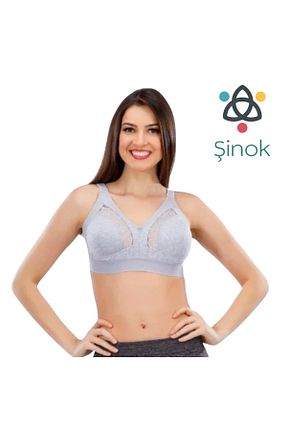 سوتین ورزشی طوسی زنانه ساده Şinok Giyim Tekstil - کد 952518319