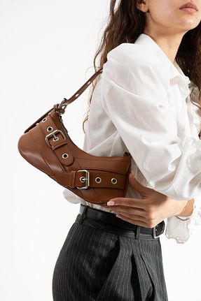 کیف دوشی قهوه ای زنانه چرم مصنوعی Kaya Bag - کد 952303810