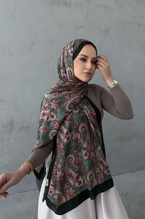 شال سبز زنانه ابریشم Byedauzunlar - کد 952980016