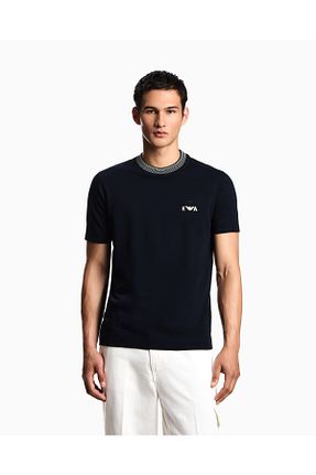 تیشرت سرمه ای مردانه رگولار Emporio Armani - کد 953404535