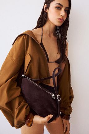 کیف دستی قهوه ای زنانه پلی استر Bershka - کد 953441124