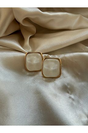 گوشواره جواهر زرد برنجی bubblyn&co - کد 953469124