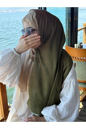 شال قهوه ای زنانه پنبه ای Qalortex Scarf - کد 953625058