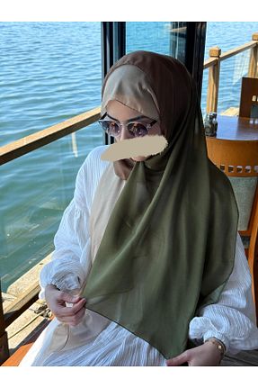 شال قهوه ای زنانه پنبه ای Qalortex Scarf - کد 953625058