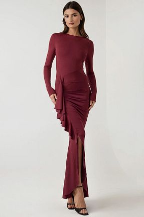 لباس زرشکی زنانه Bodycon Hiccup - کد 953647301