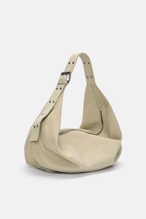 کیف دوشی نباتی زنانه Pull & Bear - کد 953654299