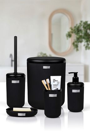 ست حمام مشکی پلاستیک Okyanus Home - کد 650592482