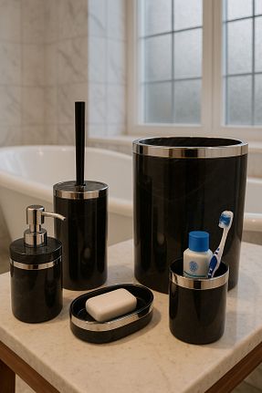ست حمام طوسی اکریلیک Makri - کد 817813481
