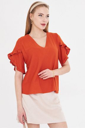 بلوز نارنجی زنانه ساده armonika - کد 929250473