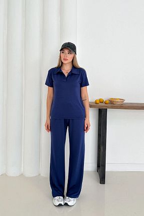 ست بالاتنه و پائین تنه سرمه ای زنانه بافتنی TrendyFashion - کد 928836210