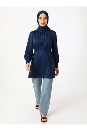 تونیک حجاب سرمه ای زنانه پلی استر Refka - کد 939863896