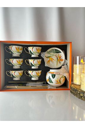 فنجان قهوه نارنجی 6 نفره Moon Dizayn - کد 927642275