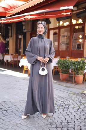 کلاه و ابایا طوسی زنانه پنبه پلی استر KADEEM - کد 897466036