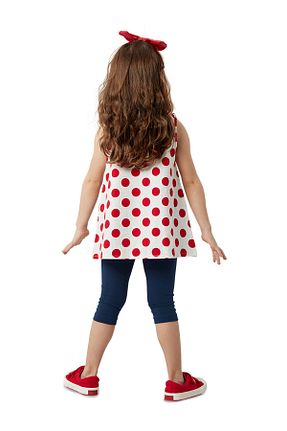ست بالاتنه و پائین تنه قرمز بچه گانه بافتنی Denokids - کد 4710051
