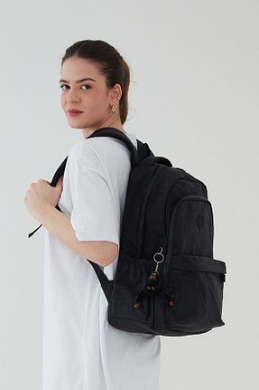 کیف مدرسه مشکی زنانه پارچه ای Rosso Collina - کد 815994541