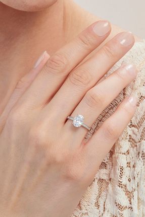 انگشتر طلا سفید زنانه 14 عیار Altınbaş - کد 763460036