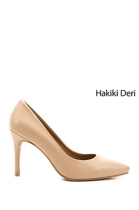 کفش استایلیتو بژ پاشنه نازک GÖNDERİ(R) - کد 933329554
