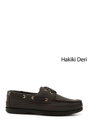 کفش کژوال قهوه ای مردانه چرم خالص GÖNDERİ(R) - کد 284633106