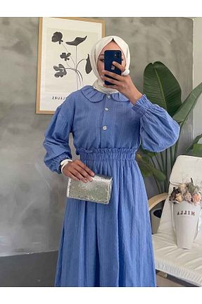 ست بالاتنه و پائین تنه حجاب آبی زنانه رگولار Neva Style - کد 871326161