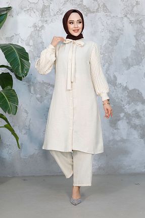 ست بالاتنه و پائین تنه حجاب بژ زنانه رگولار Neva Style - کد 900427377