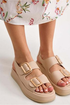 صندل بژ زنانه پاشنه پر diya shoes - کد 841767498