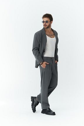 ست بالاتنه و پائین تنه طوسی مردانه بافتنی MAİ COLLECTİON - کد 843472135