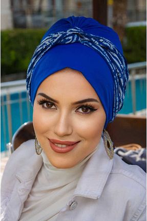 کلاه شنای حجاب سرمه ای زنانه Aişe Tesettür - کد 869098815