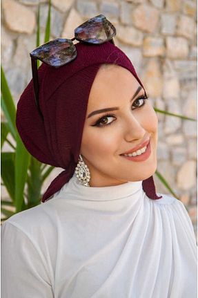 کلاه شنای حجاب زرشکی زنانه Aişe Tesettür - کد 929809958