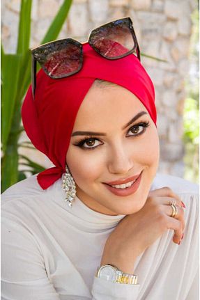 کلاه شنای حجاب قرمز زنانه Aişe Tesettür - کد 841648015
