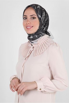 روسری قهوه ای پنبه پلی استر Alvina - کد 805630556