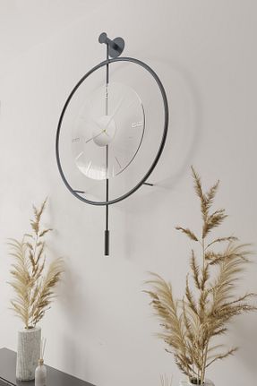 ساعت دیواری طوسی 50 * 75 MetaQuartz Aksesuar - کد 789085600