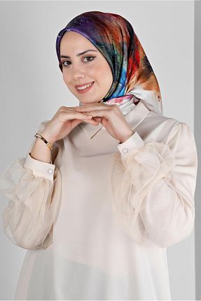 روسری آبی پلی استر Alvina - کد 801113879