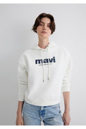 سوئیشرت سفید زنانه Slogan Mavi - کد 343342551