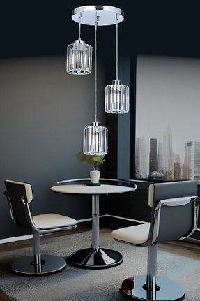 لوستر بژ فلزی Luna Lighting - کد 756442785