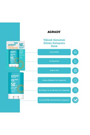 کرم ضد آفتاب صورت SPF 50 + Agrado - کد 944517203