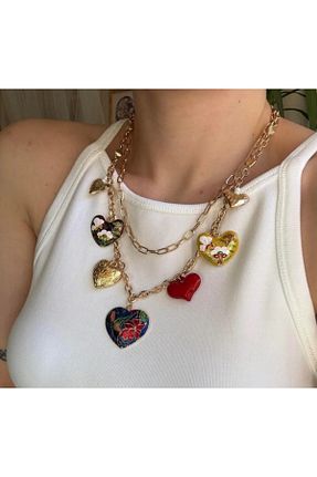 گردنبند جواهر زرد زنانه برنجی FİRST JEWELRY - کد 946416473