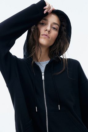 سوئیشرت مشکی زنانه ساده H&M - کد 868752386