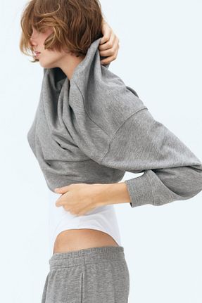 سوئیشرت طوسی زنانه ساده H&M - کد 896934557